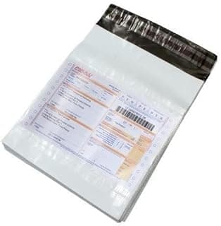 SID Courier Poly Bags, White, Tamper Proof Packaging Material, 8x10 Inches, 50 Pack, 60 Microns Thickness, E-commerce Envelopes with POD