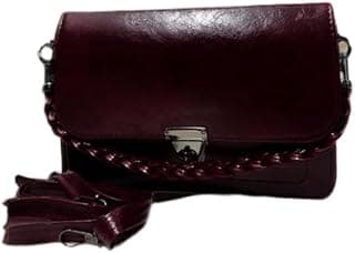Al-Firdaush Trendy Women Handbag | Durable Faux Leather Tote with Zip Closure & Inner Pockets | Lightweight Shoulder Bag|Sling Bag Maroon Color STYLE 43