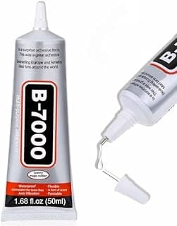 B-7000 Industrial Strength Adhesive Glue 50ml with Precision Tip, Multi-Purpose Clear Glue for Mobile Phone, Rhinestones, Crafts, Shoes, Fabric, Jewelry, Aari Work, Beads