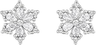 925 Silver Flowery Snowflake Studs| studs to Gift Women & Girls | With Certificate of Authenticity and 925 Stamp | 6 Months Warranty*