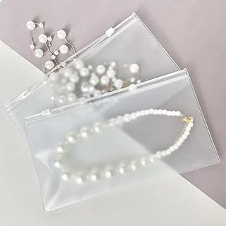 Nibbler 15 Pcs Jewellery Organiser, Transparent Clear Zip Lock Pouch Storage Care for Earring, Ring, Stone, Necklace, Multipurpose Use (Transparent) (21x13 cm)