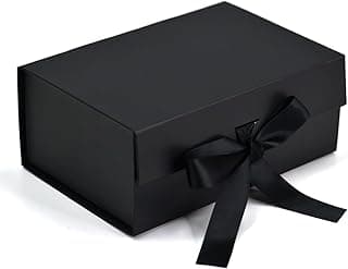 RBS® - Gift Box (23 x 16 x 10cm) Gift Boxes for Packaging (1 Pack) Decorative Gift Box empty Multipurpose Gift Hampers Holds Upto 5 kg Occasion Gifting Box Foldable Gift Packaging Boxes (Black)