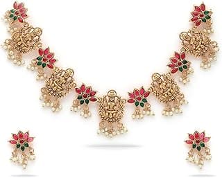 Necklace Jewellery Set for Women Traditional Latest Stylish Design Fancy Temple (17036s)