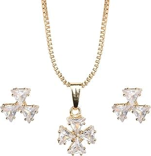 Luxury American Diamond AD Pendant Giftset | Anti Tarnish, Light Weight, Diwali Special Jewellery for Women, Girls and Her | Latest Fashion for Women, Girls and Her