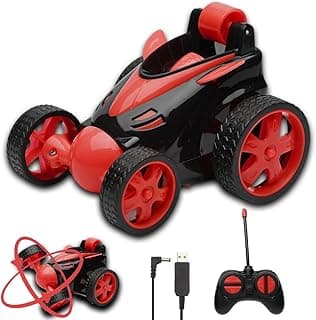 Gooyo DB2069 360° Rotating & Rolling Stunt Car Toy with Demo Functions | Spin, Stunt, Flip Functions | Remote Control Stunt Car Toy for Kids | Red | in-Built Battery | Gift Box Packaging