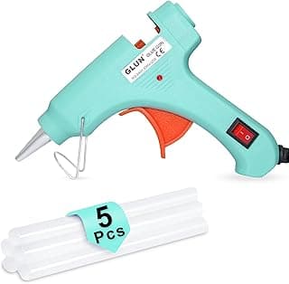 GLUN® 20W Glue Gun with 7mm Glue Sticks, LED Indicator, On/Off Switch, Ideal for Crafts & DIY (5 Sticks)Transparent Glue Sticks For Craft Specialist