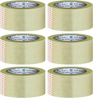 VCR Self Adhesive Transparent Cello Tape - 65 Meters in Length - 48mm / 2" Width - 6 Rolls Per Pack - BOPP Industrial Packaging Tape for E-Commerce Box Packing, Office and Home use