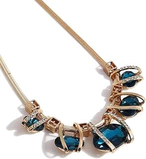 Latest Stylish Trendy Celebrity Inspired Designer Fancy Crystal Pendant Chain Necklace for Women and Girls