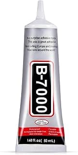 GLUN® Clear B-7000 Glue 50ml Pack for Rhinestone Crafts, Jewellery & Bead Adhesive Semi Fluid High Viscosity Glues for Clothes, Shoes, Fabric, Cell Phones Screen Repair or Nail Art