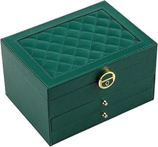 Sprqcart Jewelry Box for Women Girls 3 Layer PU Leather Organizer Storage Case with Compartments for Earrings Rings Bracelets, Necklaces, Watches | Travel Display Box Gift Idea