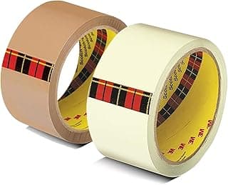 Scotch 3M BOPP Packaging Tape | Clear + Brown | 48mm x 50 Meter | Combo for Packaging, Decorating and DIY