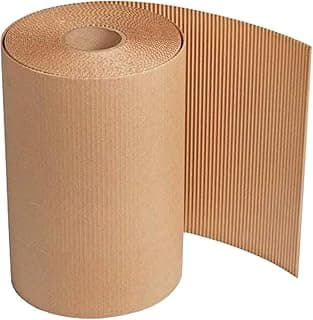 BonKaso Paper Blueprint 2 Ply Corrugated Packaging Roll Brown with (150/120 GSM), 20 Inch x 5 Meter
