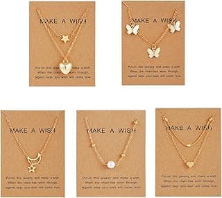 5 Pcs Latest Stylish Heart Butterfly Pearl Necklace Jewellery Set for Women Pendant Necklace Gifts for Girls (16476np)