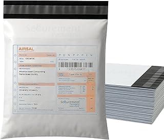 Securement Tamper Proof Polybags/Pouches with Sealking Pod, 51 Microns, 10 Inch x 12 Inch, White and Black, Pack of 100
