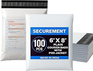 Securement Plain Courier Poly Bags Pod, 8x6-Inch Pack of 100