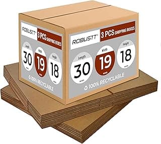 Robustt 5 Ply 30"X19"X18" Cardboard Boxes for Packaging (Pack of 3) | Brown Corrugated Box for Packing | Shipping | Home Shifting | Parcel | Courier Packing box | Large Carton Box
