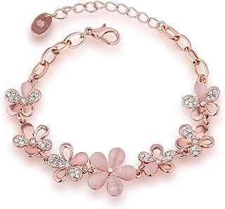 Jewellery Bracelets for Women Stylish Rose Gold Plated Crystal Bracelet Bangle Jewellery for Girls and Women