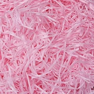 100 Grams Rose Pink Paper Grass for Crafts Project Gift Packing, Packing of Gifts for Marriage, Christmas, Baby Shower & Any Other Occasion or Party (Rose Pink)