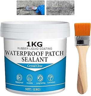 Belanto 1Kg Transparent Waterproofing Glue with Brush for Roof Leakage,Crack Seal Water Leakage Solution Indoor Outdoor, Waterproof Adhesive Sealant for Bathroom Pipe Wall Tile Surface Window (1 KG)