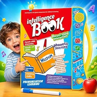 Toy Imagine Interactive Sound Book for Kids with Marker (Ages 2–7) Learn Alphabets, Numbers, Shapes & Phonics Educational Talking Book with Music & Touch Features Multicolor Learning Toy for Toddlers