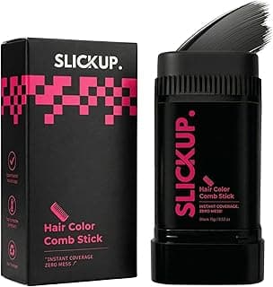 SLICKUP Hair Color Comb Stick for Men & Women (15g, Natural Black) | Instant Grey Coverage for Hair, Beard & Moustache | Root Touch Up with Biotin, Shea Butter & Rosemary Oil | No Mess, Made in India