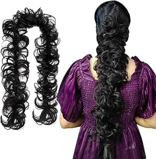 TEMPERIA Messy Hair Frill Extension for Women & Girls - Premium Braid Ponytail Hair Accessories - Brown - 1 Pc