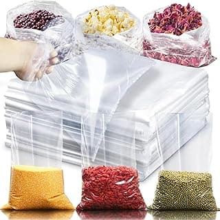 Aloud Creations 50 Pc LDPE Food Grade Plastic Bags for Packaging and Storing | Ideal for Hot or Cold | Liquid Packing Material | 60 Microns Thickness | 7x10 inch | 17x25 cm