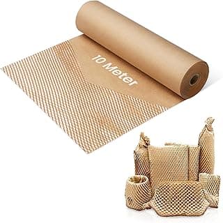 Robustt Honeycomb Paper Bubble Wrap Roll 15 Inch x 10 Meters – Eco-Friendly Cushioning Paper Roll for Packing, Shipping & Moving, Strong Kraft Paper Protective Packaging Material (Pack of 1)