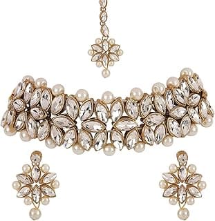 Latest Choker Design Antique Kundan Traditional Necklace Jewellery Set for Women