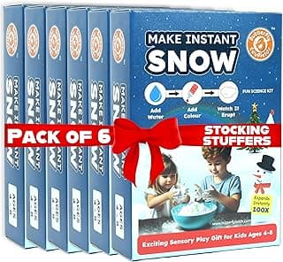 Butterfly EduFields Snow Magic Science Kit (Pack of 6) | Best Birthday Return Gifts for Kids Ages 4 5 6 7 8 | Instant Colorful Snow for Kids | Make Dry & Fluffy Snowman | Non-Toxic Reusable & Safe
