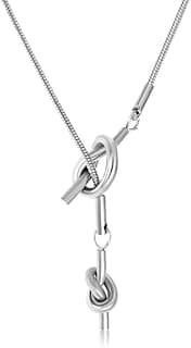 Knot & Toggle Necklace Elegant Necklace with Intricate Knot Design and Stylish Toggle Closure, Perfect for Formal Occasions and Special Events