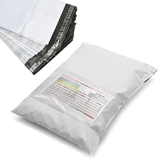 HETU Security Tamper Proof Courier Polybags/Pouches with Sealking Pod, 55 Micron, (Pack of 100) (14Inch x 16 Inch)