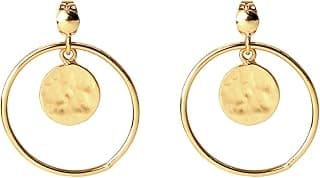 Luxury Gold Plated Hammered Coin Disc Brass Metal Earrings,Jewellery Gift Set for Women & Girls | Anti Tarnish, Light Weight, Diwali Special Jewellery for Women, Girls and Her