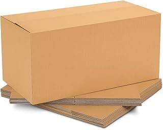 BonKaso 5-Ply Corrugated Boxes for Packaging | 27"x13"x14" (Pack of 4) | Brown Cardboard Packing Boxes for Shipping, Moving & Storage | Large Carton Boxes for Courier & Goods Transportation | Recycled