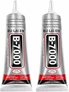 B-7000 Multipurpose Adhesive Glue – 2 Pack (50ml Each) | Industrial Strength, Waterproof, Flexible, Anti-Vibration Craft Glue for Jewelry, Fabric, Glass, Mobile, Nail Art, DIY Projects