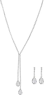 Jewellery Set for Women Fashion Crystal Zircon Necklace Set with Earrings for Women and Girls