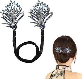 DENFY Floral Hair Bun Maker for Women - Elegant Twist Shaper with Rhinestone Metal Clips - Easy Hair Accessories for Daily, Party, and Wedding Hairstyles - Stylish Bun Shaper for Girl Special Occasions (Pack of 1)