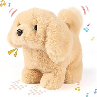 Hopping Walking Dog Toy with Sounds, Jumping Dog Wiggling Tails, Twitching Mouth and Nose, Educational Interactive Dog Toy for Baby Kids Children