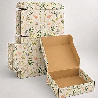 3 Ply The Floral Indulgence | 4×4×1.5 Inch Multicoloured Gloss Laminated Printed | Small Packaging Box for E-commerce, Chocolates, Gifts & Jewellery | Brown Box | (Pack of 25)