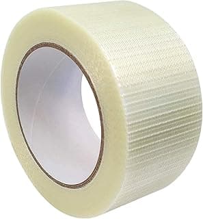 AIPL Cross Filament Strapping Tape 1 Roll 2 Inch x 50 Meter Heavy Duty Transparent Reinforced Fiberglass Tape.