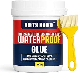 UB UNITY BRAND Crack Seal Glue 600gm with Brush Transparent Waterproof Resin Epoxy for Roof Leakage Crack Seal Agent Roof Water Leakage Solution Water Proof Glue for Waterproofing (600 GM / 2 PACK)