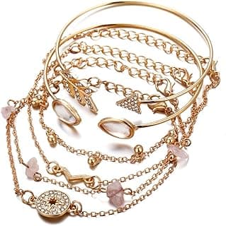 Latest Stylish Multilayer Gold Plated Bangle Bracelet for Women and Girls (rr14669b) Set of 6