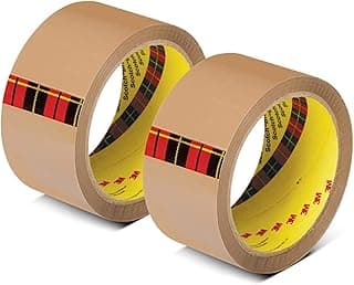 Scotch 3M BOPP Packaging Brown Tape (Tan) | 48mm x 50 Meter | Pack of 2 | for Packaging, Decorating and DIY (IS810101342T)