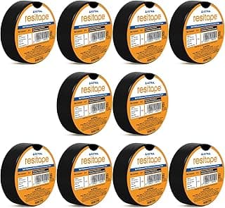 Astral Resitape PVC Insulation Tape, Black|6 mtr x 17 mm x 0.125 mm| Pack of 10 | Fire-Retardant | Resistance to Moisture, Acid & Alkalies | Excellent Elasticity & Durability | Strong Grip & Adhesion